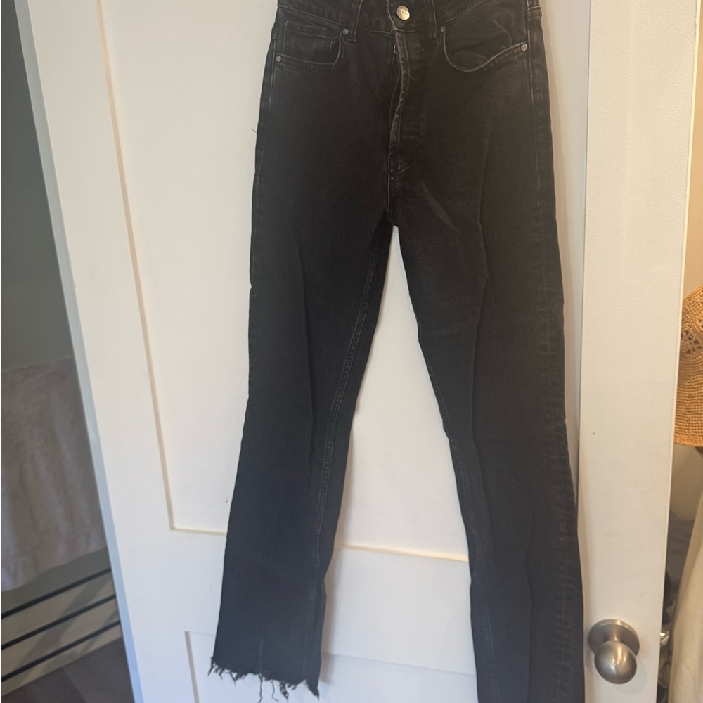 Anine Bing Black Straight Leg Jeans